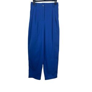 VTG Hasting & Smith 14 Royal Blue Pleated Pants Elastic Extra High Waist NWT